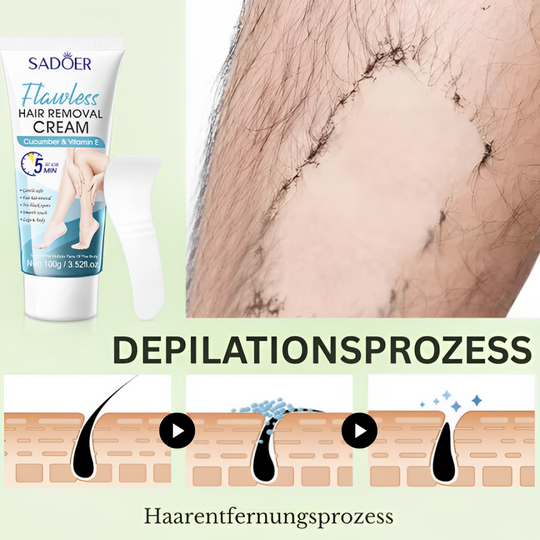 SilkEase 🌸 Makellose Haut leicht gemacht – Sanfte Enthaarungscreme 👙 Ihre Beauty-Geheimwaffe für die Bikinisaison!