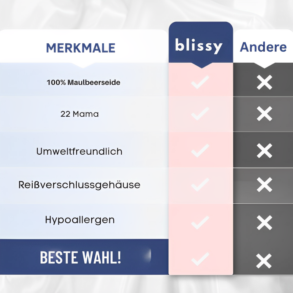 Blissy-Seidenkissenbezug  100 %  Maulbeerseide