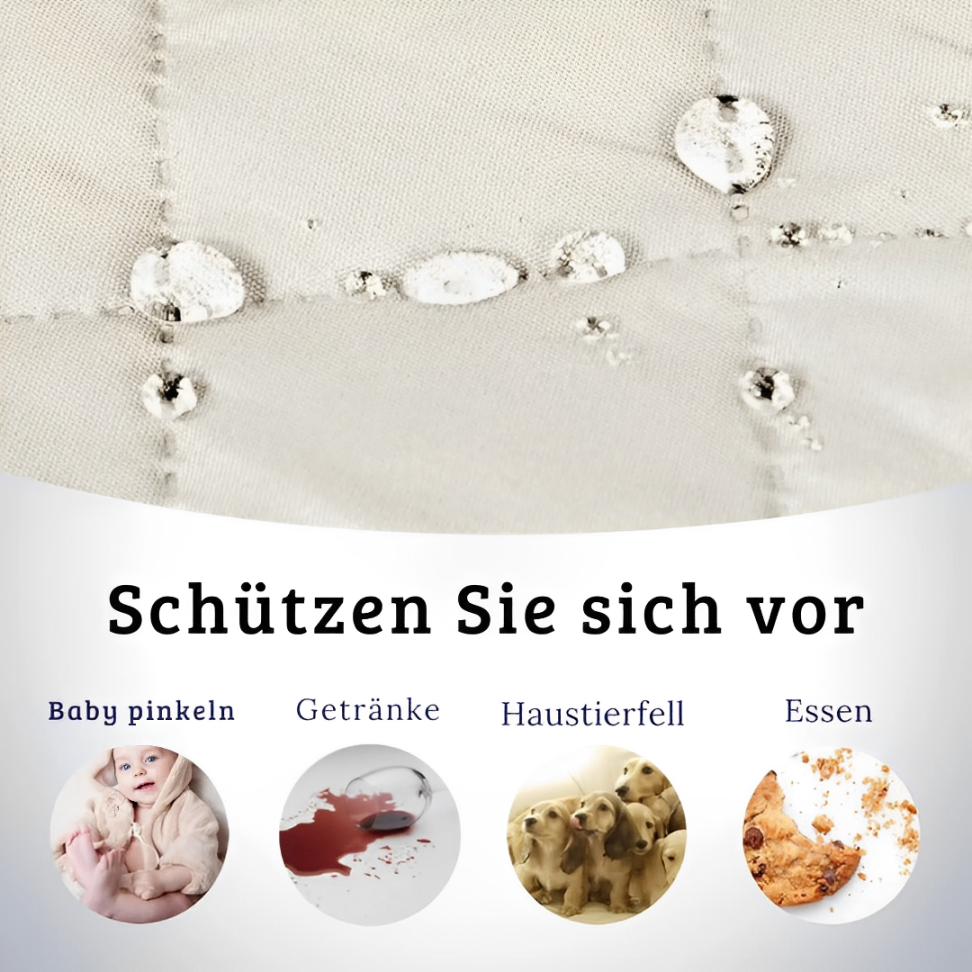 Sofaschutz in Luxusqualität – bequem und absolut wasserdicht.