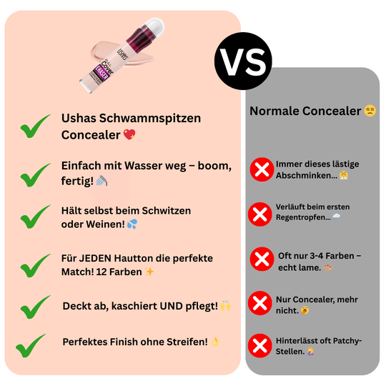 USHAS Concealer ohne Make-up-Entfernung, wasserfest, 12 Farben 50 % OFF 😍🔥