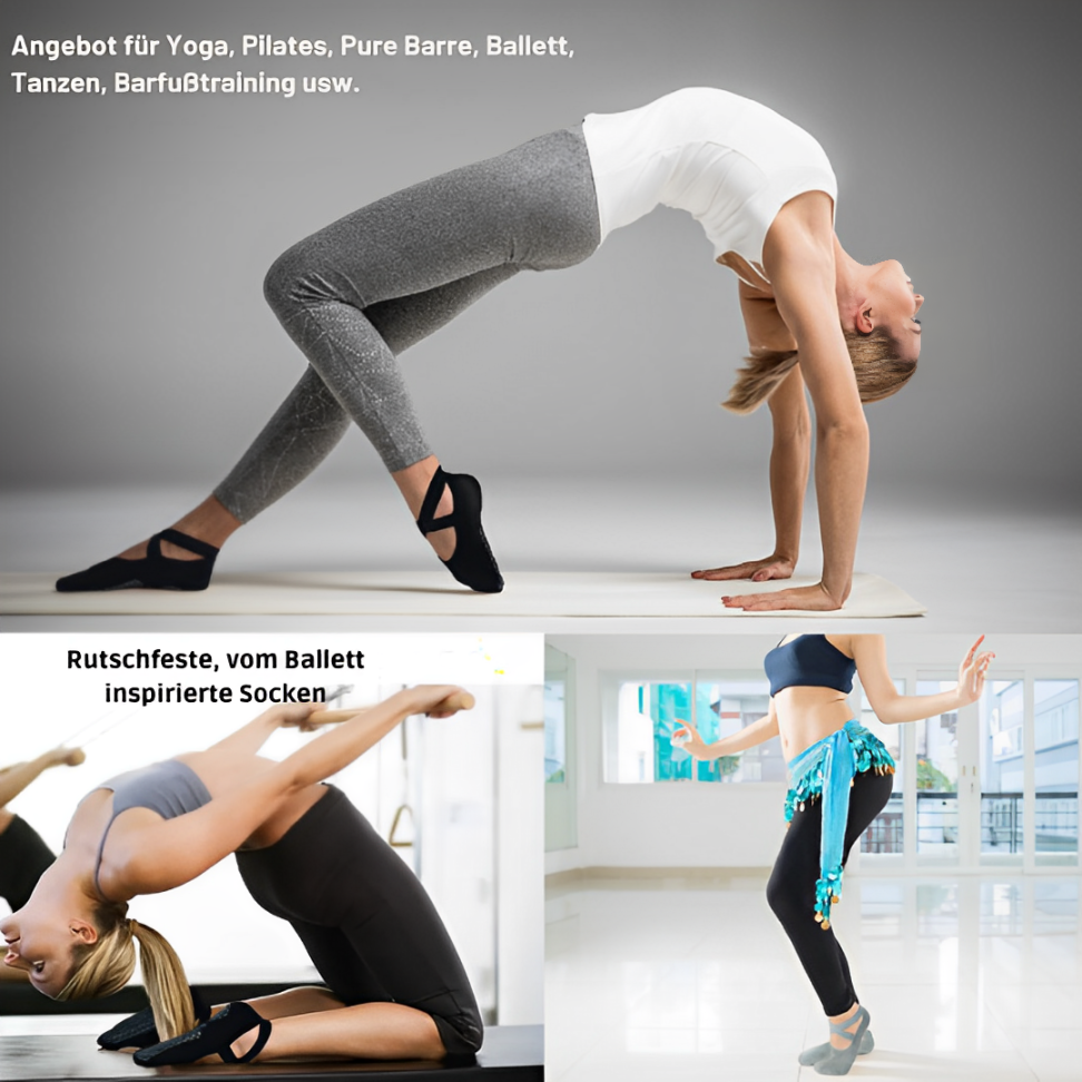 Rutschfeste Yoga- und Pilates-Socken für Damen