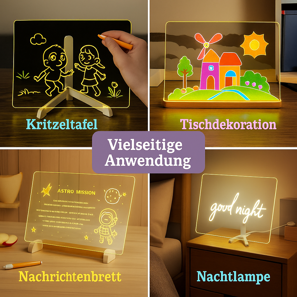 🎨 Magische LED-Maltafel– Malen, Leuchten und Staunen mit 7 Farben
