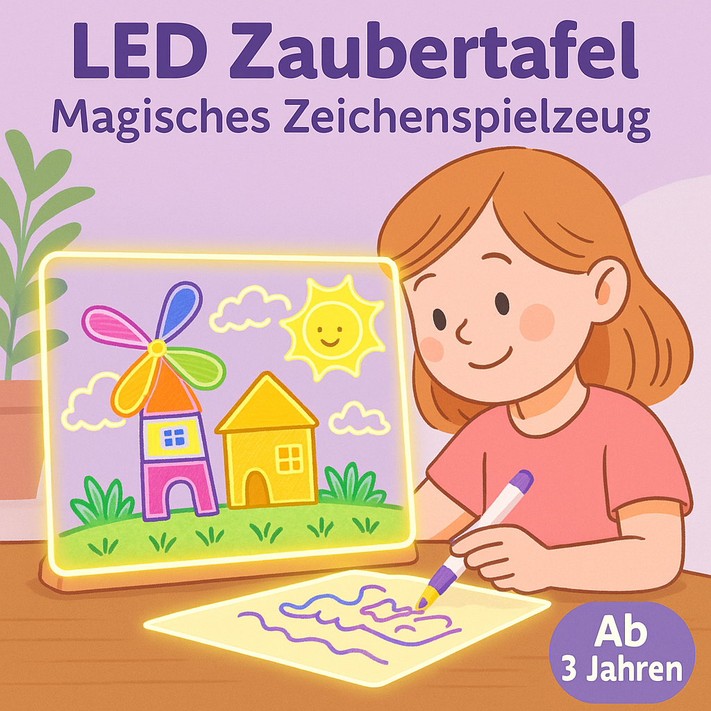 🎨 Magische LED-Maltafel– Malen, Leuchten und Staunen mit 7 Farben