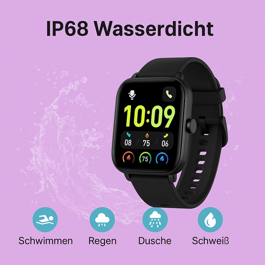 Smartwatch für Männer und Frauen, Fitness:  Wasserdichte Laufsport Full HD Screen