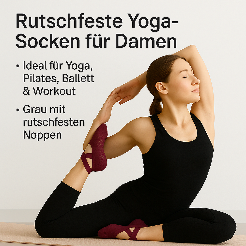 Rutschfeste Yoga- und Pilates-Socken für Damen