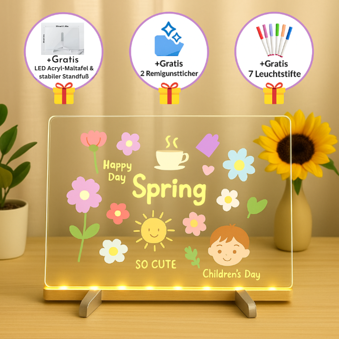 🎨 Magische LED-Maltafel– Malen, Leuchten und Staunen mit 7 Farben