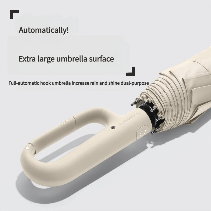 20 Bones Windproof Strong 105CM Reinforced Automatic Folding Umbrella for Men, Large Buckle Handle Wind and Water Resistant