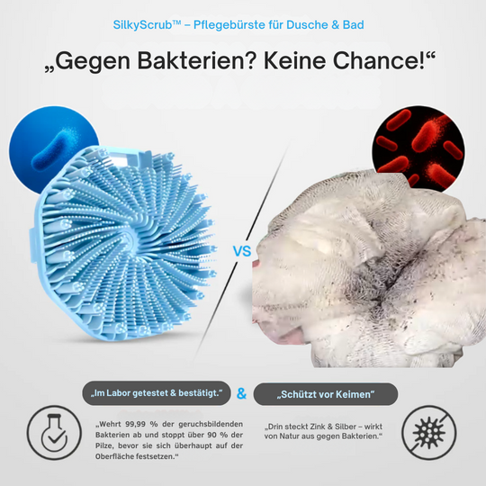 SilkyScrub™ – Dein Pflegebürste für Dusche & Bad